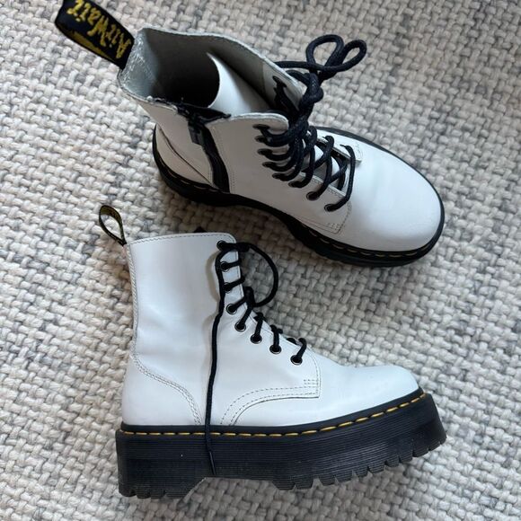 Dr. Martens Jadon Boot Smooth Leather in White 7 - Picture 2 of 7